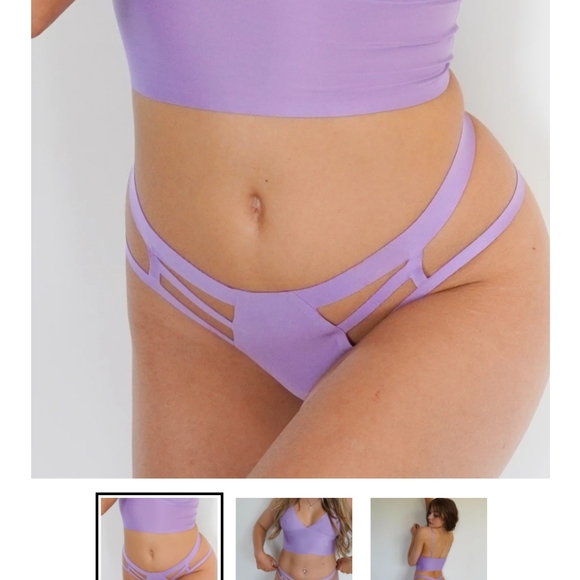 JOJOE ANDIE THONG 3 PIECE 1 BLK,1 LILAC,1 WINE RED - Picture 3 of 9